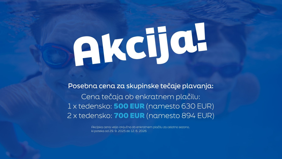 AKCIJA Posebna cena za skupinski plavalni tečaj!